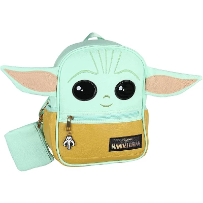 Star Wars The Mandalorian Grogu Baby Yoda Mini Backpack 10.5" With Coin Purse Multicoloured - Image 6