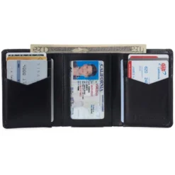 Alpine Swiss Leon Mens RFID Blocking Trifold Wallet Smooth Leather Comes In Gift Box