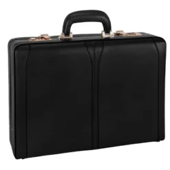McKlein Turner Leather 4. Expandable Attache Briefcase - Black