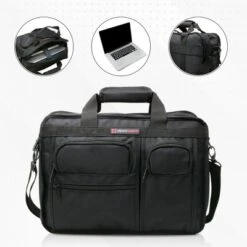 Alpine Swiss Conrad Messenger Bag 15.6 Inch Laptop Briefcase With Tablet Sleeve