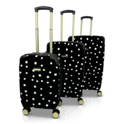 Jenni Chan Polka Dot 3-Piece Hardside Spinner Set