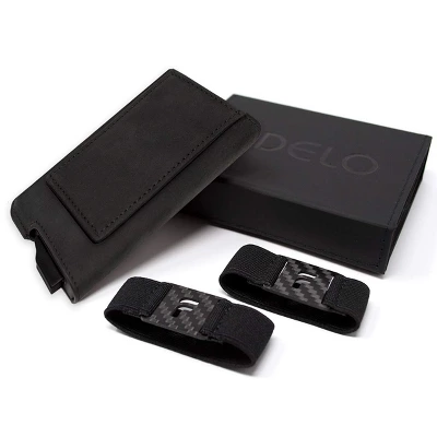 Fidelo Minimalist Wallet For Men Pop Up Wallet With Card Holder And Magnetic Money Clip, Black