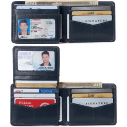 Alpine Swiss Mens RFID Safe Wallet Bifold Passcase Cowhide Leather Billfold Comes In Gift Box