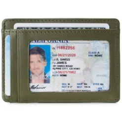 Alpine Swiss Dermot Mens RFID Safe Money Clip Minimalist Wallet Smooth Leather Comes In Gift Box