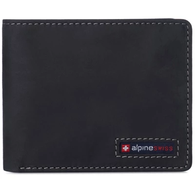 Alpine Swiss Mens RFID Blocking Cowhide Leather Wallet Bifold 2 ID Windows Divided Bill Section Comes In Gift Box - Image 6