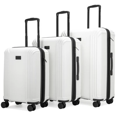 Badgley Mischka Evalyn 3pc Hardside Checked Expandable Spinner Luggage Set - Image 13