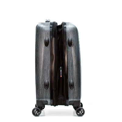 Olympia USA Aerolite Expandable Hardside Checked Spinner Suitcase - Gray - Image 3
