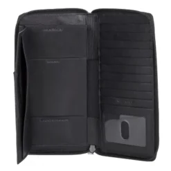 Dopp Regatta RFID Blocking Leather Zipper Passport Organizer - Black