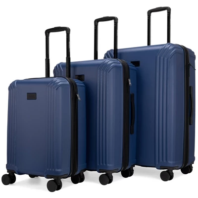 Badgley Mischka Evalyn 3pc Hardside Checked Expandable Spinner Luggage Set - Image 12