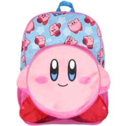 Nintendo 3-D Kirby Travel Backpack 16" Sublimated Print Bag Pink
