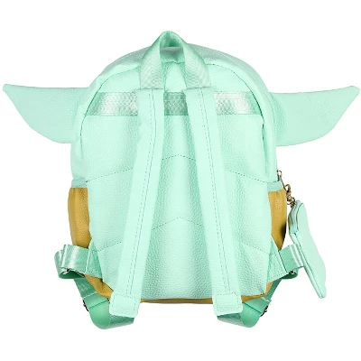 Star Wars The Mandalorian Grogu Baby Yoda Mini Backpack 10.5" With Coin Purse Multicoloured