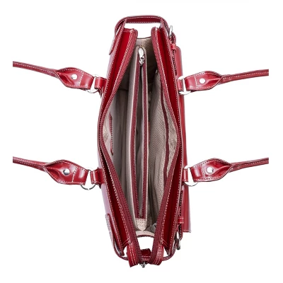 McKlein Winnetka 1 Leather Ladies' Laptop Handbag - Red - Image 2