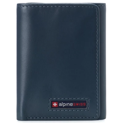 Alpine Swiss Leon Mens RFID Safe Trifold Wallet Cowhide Leather Comes In A Gift Box - Image 6