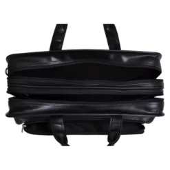 McKlein Hubbard Leather Double Compartment Laptop Briefcase (Black)