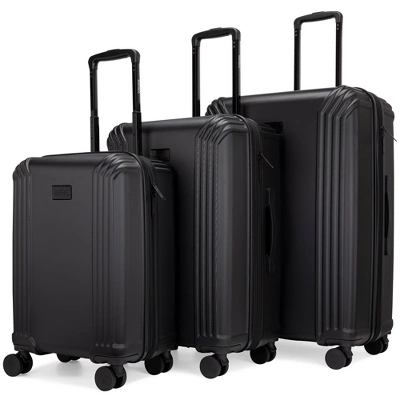 Badgley Mischka Evalyn 3pc Hardside Checked Expandable Spinner Luggage Set - Image 11