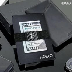 Fidelo Minimalis RFID Blocking Pop Up Wallet - Black