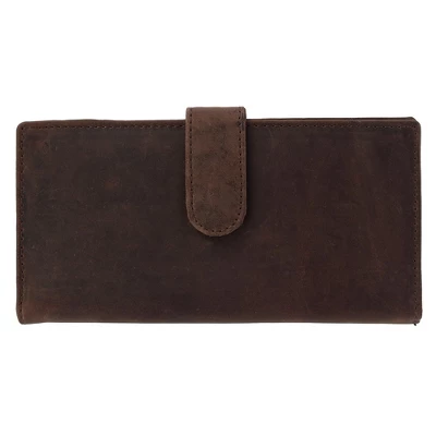 CTM Vintage Leather RFID Checkbook Cover Wallet With Snap Closure - Image 2