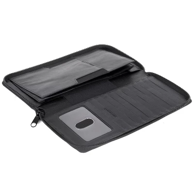 Dopp Regatta RFID Blocking Leather Zipper Passport Organizer - Black - Image 5