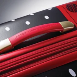 American Tourister Minnie Mouse Bow Hardside Large Checked Spinner Suitcase - Red