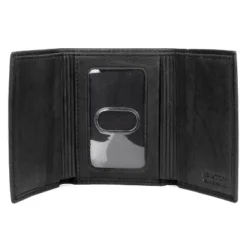 J. Buxton Dakota Three-Fold Leather Wallet With ID Window