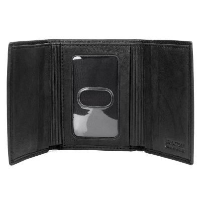 J. Buxton Dakota Three-Fold Leather Wallet With ID Window