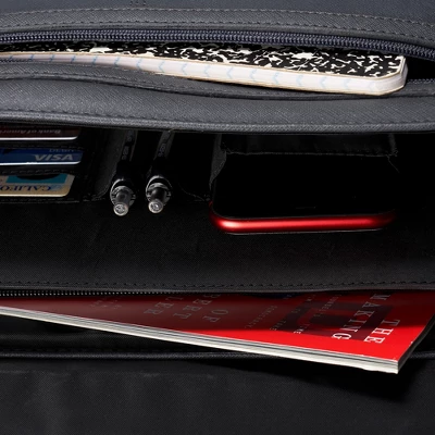 Alpine Swiss Genuine Leather 15.6” Laptop Briefcase Flap Over Messenger Bag - Image 6