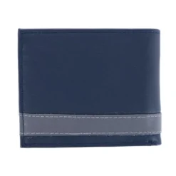 CTM Men's Leather RFID Bifold Wallet With Exterior Stripe