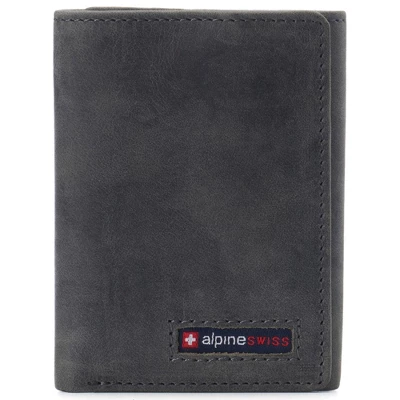 Alpine Swiss Leon Mens RFID Safe Trifold Wallet Cowhide Leather Comes In A Gift Box - Image 9