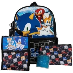 Bioworld Sonic The Hedgehog And Friends 5 Piece 16 Inch Backpack Set