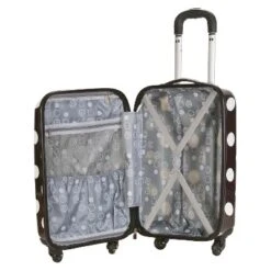 Rockland Laguna Beach 3pc ABS Hardside Carry On Spinner Luggage Set - Black Dot