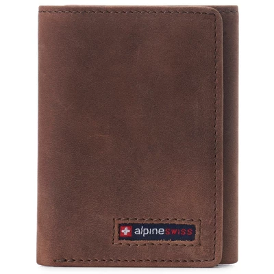 Alpine Swiss Leon Mens RFID Safe Trifold Wallet Cowhide Leather Comes In A Gift Box - Image 8