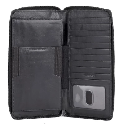 Dopp Regatta RFID Blocking Leather Zipper Passport Organizer - Black - Image 6