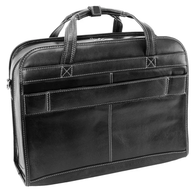 Siamod Carugetto 1 Leather Patented Detachable Wheeled Laptop Bag - Black - Image 4