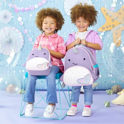 Skip Hop Zoo Little & Toddler Kids' 12" Backpack - Narwhal - Image 3