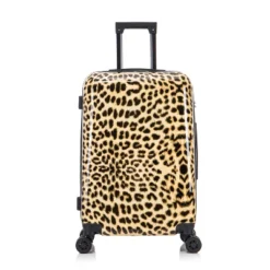 InUSA PRINTS Lightweight Hardside Medium Checked Spinner Suitcase - Cheetah