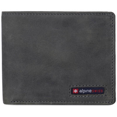 Alpine Swiss Mens RFID Blocking Cowhide Leather Wallet Bifold 2 ID Windows Divided Bill Section Comes In Gift Box - Image 11