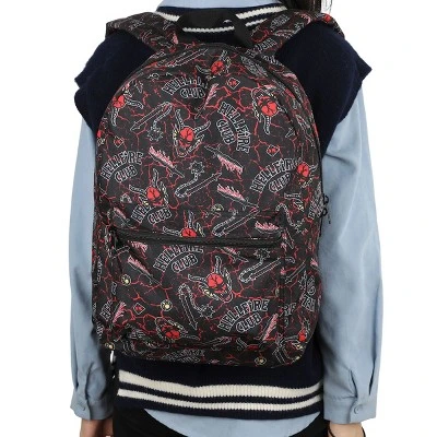 Stranger Things Hellfire Club AOP Black Laptop Backpack - Image 5