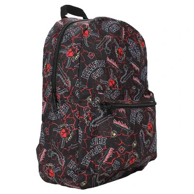 Stranger Things Hellfire Club AOP Black Laptop Backpack - Image 2