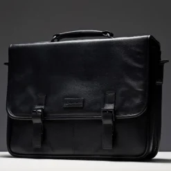 Alpine Swiss Genuine Leather 15.6” Laptop Briefcase Flap Over Messenger Bag