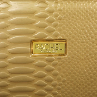 Rachel Rachel Roy 20" Gold Snakeskin Hard Cover Carry-On Luggage - Image 4