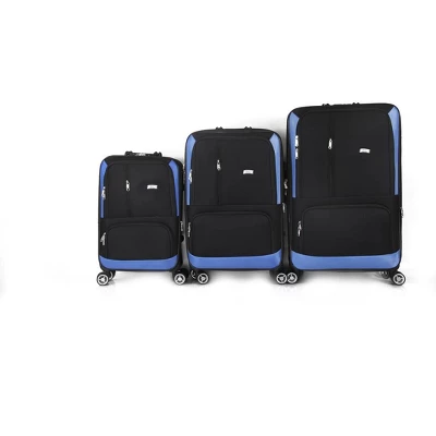 Mirage Luggage Dominic Soft Shell Lightweight Expandable 360 Dual Spinning Wheels Combo Lock 28", 24", 20" 3 Piece Luggage Set