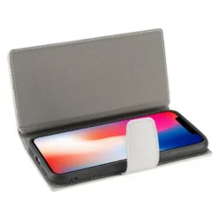 Reiko IPhone X/iPhone XS Genuine Leather Wallet Case With Open Thumb Cut In Ivory