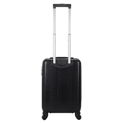 Rachel Rachel Roy 20" Black Snakeskin Hard Cover Carry-On Luggage - Image 3