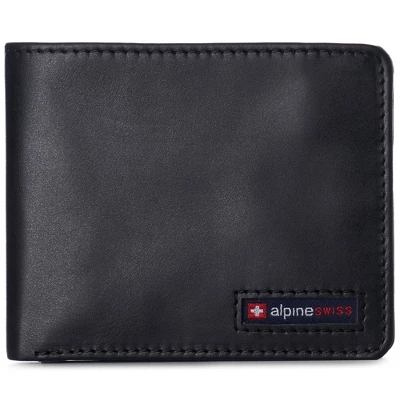 Alpine Swiss Mens RFID Blocking Cowhide Leather Wallet Bifold 2 ID Windows Divided Bill Section Comes In Gift Box - Image 7