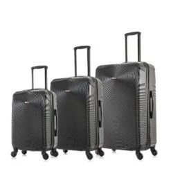 DUKAP Inception Lightweight Hardside Checked Spinner Luggage Set 3pc
