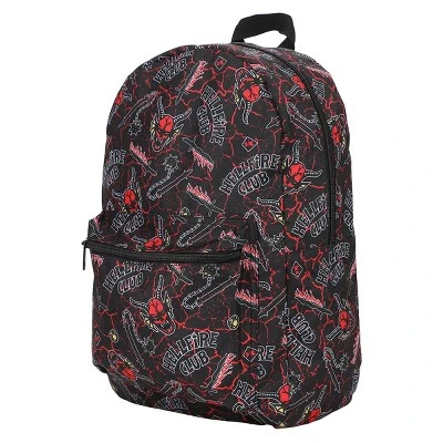 Stranger Things Hellfire Club AOP Black Laptop Backpack