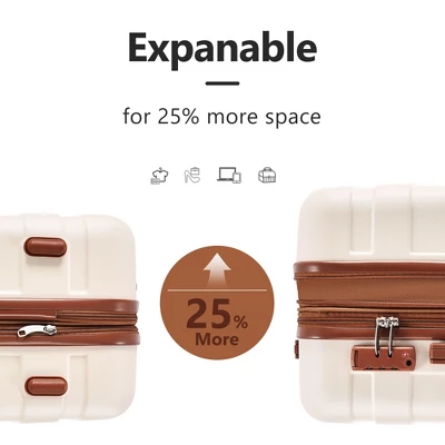 3 PCS Expandable ABS Hard Shell Luggage Set With Spinner Wheels And TSA Lock - ModernLuxe - Image 4
