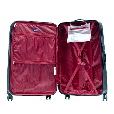 Olympia USA Aerolite Expandable Hardside Checked Spinner Suitcase - Gray - Image 4