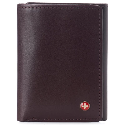 Alpine Swiss Leon Mens RFID Blocking Trifold Wallet Smooth Leather Comes In Gift Box - Image 8