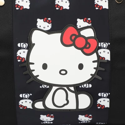 SANRIO Hello Kitty AOP In Nylon With PU Accents Black Wheeled Duffle - Image 2